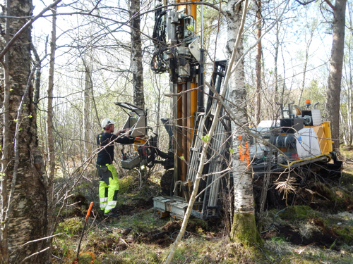 Bilde fra tidligere grunnundersøkelser. Foto: Norconsult